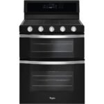 Whirlpool - 30 in. Wide 5 burners 6.0 cu. ft. Self-Cleaning Freestanding Double Oven Gas Convection Range - Black