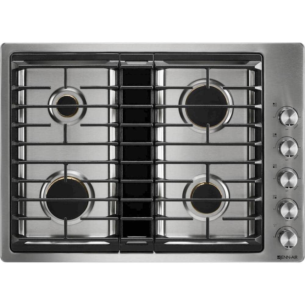 bestbuy-5805503-1.jpg JennAir - 30 in. Wide 4 Burner JX3 Built-In Gas Cooktop - Stainless Steel - Image 1
