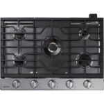 Samsung - 30" Built-In Gas Cooktop with WiFi and Dual Power Brass Burner - Stainless Steel