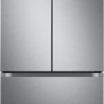 Samsung - 32 in. Wide 17.5 cu. ft. 3-Door French Door Counter Depth Smart Refrigerator with Twin Cooling Plus - Stainless Steel