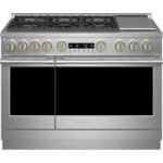 Monogram - 48 in. Wide 7 Burners 8.25 Cu. Ft. Freestanding Double Oven Dual Fuel Convection Smart Range with Self-Clean - Stainless Steel
