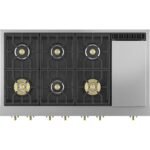 Monogram - 48 in. Wide 6 Burner Built-In Gas Cooktop with Professional Versatile Burner Configuration - Stainless Steel
