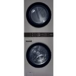 LG - 4.5 Cu. Ft. HE Smart Front Load Washer and 7.4 Cu. Ft. Gas Dryer WashTower with Steam and Built-In Intelligence - Graphite Steel