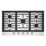 LG - 36-in Wide Built-In Gas Cooktop with 5 Burners and EasyClean - Stainless Steel