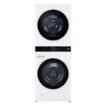 LG - 5.0 Cu. Ft. HE Smart Front Load Washer and 7.8 Cu. Ft. Electric Dryer WashTower with Steam and Ventless Heat Pump Tech - White