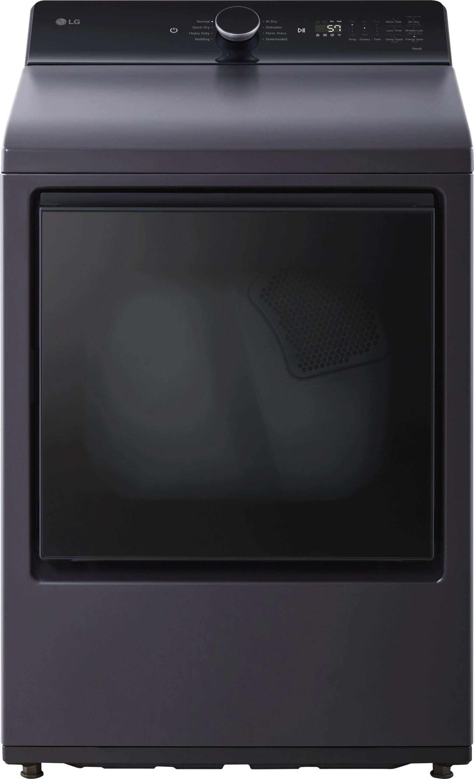 bestbuy-6573550-1.jpg LG - 7.3 Cu. Ft. Smart Gas Dryer with EasyLoad Door - Matte Black - Image 1