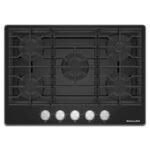 KitchenAid - 30 in. Wide 5 burners Built-In Gas Cooktop with 18K BTU Burner - Black