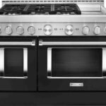 KitchenAid - 6.3 Cu. Ft. Freestanding Double Oven Gas True Convection Range with Self-Cleaning and Griddle - Imperial Black