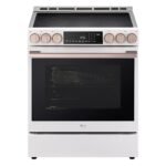 LG - STUDIO 30-in 6.3 Cu. Ft. Slide-In Smart Elec Induction True Convection Range w/ 5 Elements, EasyClean and Air Sous Vide - Essence White
