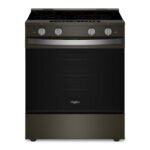 Whirlpool - 30- Wide 5 element 5.3 cu. ft. Smart Slide-In Electric Range-Air Cook Technology, No Preheat Air Fry, WipeClean Coating - Black Stainless Steel