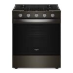 Whirlpool - 30 in. Wide 4 burners 5.0 cu. ft. Smart Slide-In Gas Range with Air Cooking Technology, No Preheat Air Fry, Steam Clean - Black Stainless Steel