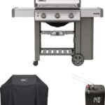 GENESIS II S310 3-Burner Natural Gas Grill with Cover and Weber Connect Bundle - Stainless Steel