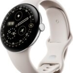 Google - Pixel Watch 4 (45mm) - Wi-Fi - Polished Silver Case - Porcelain Band - (2025)