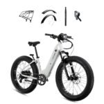 Lectric eBikes - XPeak2 Step-Thru Long-Range eBike (Max 80mi/28mph) + Rear Rack/Fenders/Elite Headlight/Suspension Seat Post - 70 - Stratus White