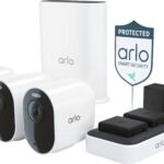 Arlo - Ultra Outdoor Security Camera 4K HDR (3rd Gen, 2025 Release) - Wireless, Rechargeable Battery, Charging Station, 3-Cam - White
