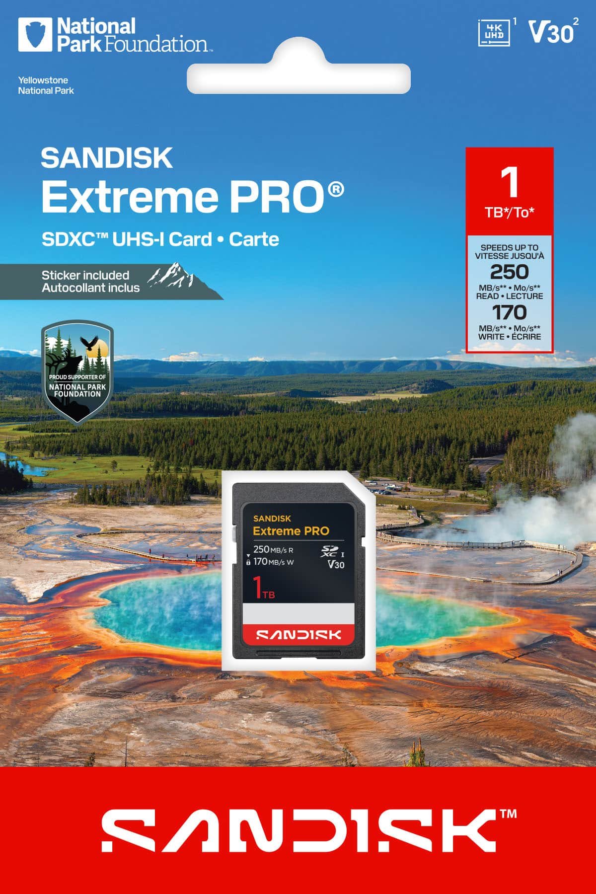 bestbuy-6643293-1.jpg SANDISK - 1TB Extreme PRO SDXC UHS-I Memory Card: National Park Foundation Edition, R/W up to 250/170MB/s - Image 1