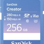 SANDISK - 256GB Creator SD UHS-II Memory Card, R/W up to 280/150MB/s, 1 Month of Adobe Creative Cloud Included