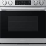 Samsung - 30 in. Wide 4 Elements Bespoke 6.3 cu. ft. Smart Slide-In Electric Range with No Preheat Air Fry Max and True Convection - Stainless Steel