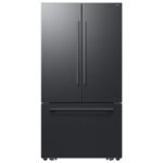 Samsung - 36 in. Wide Bespoke AI 30 cu. ft. 3-Door French Door Refrigerator with Zero Clearance Fit & In-Door Tall Water Dispenser - Matte Black Steel
