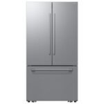 Samsung - 36 in. Wide Bespoke AI 30 cu. ft. 3-Door French Door Refrigerator with Zero Clearance Fit & In-Door Tall Water Dispenser - Stainless Steel