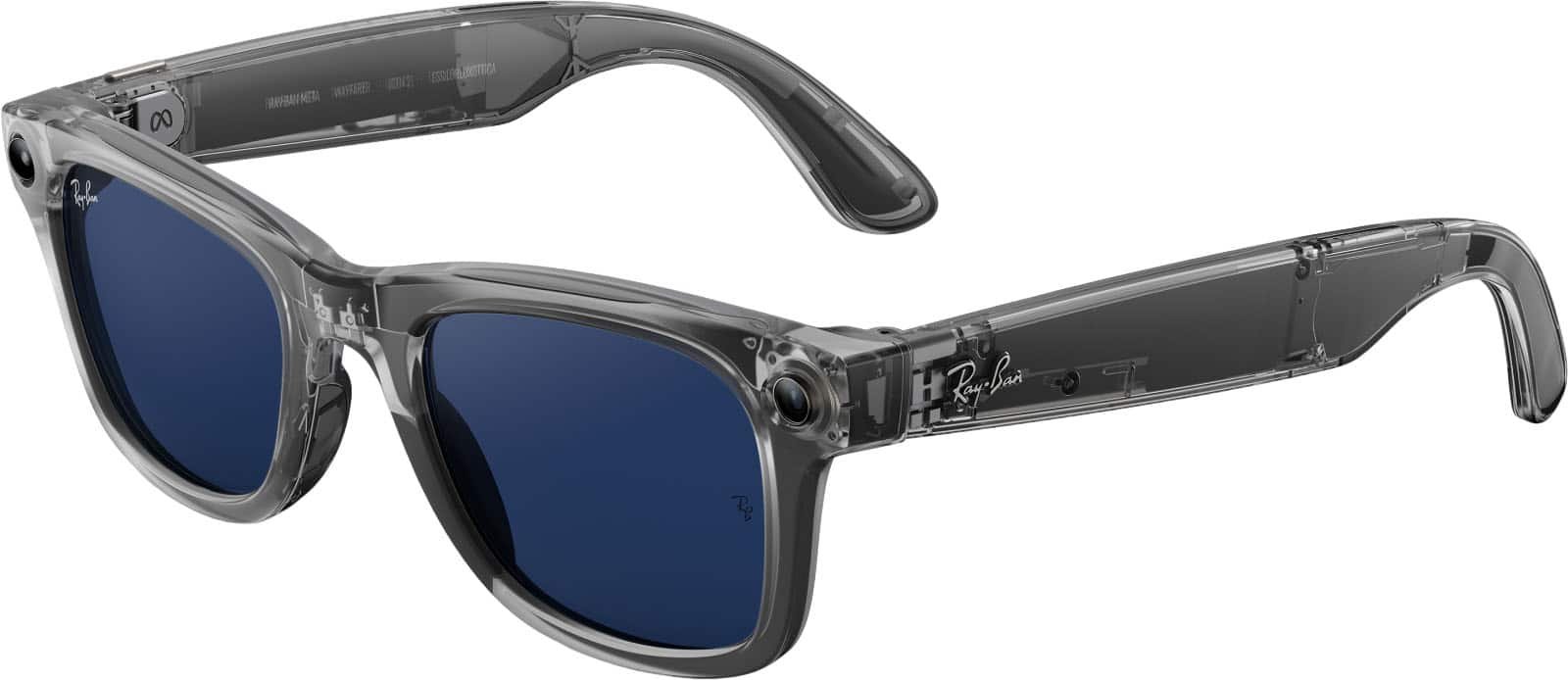 bestbuy-6670920-1.jpg Ray-Ban Meta - Wayfarer (Gen 2) Large glasses with Meta AI, Audio, Photo, Video Compatibility - Transitions Sapphire Lenses - Shiny Transparent Grey - Image 1